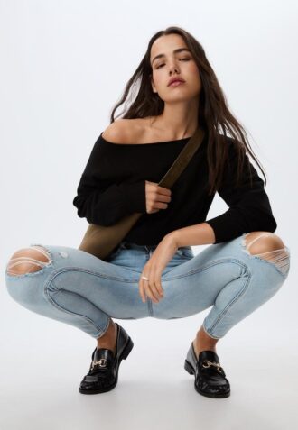 1420 Blugi skinny cu talie joasă