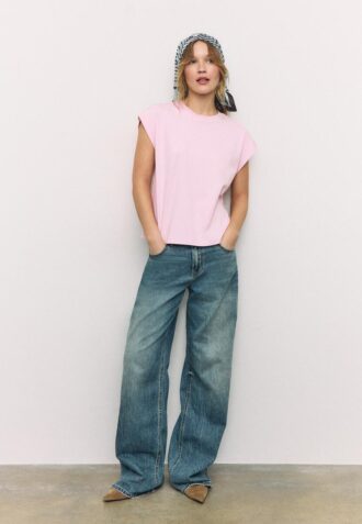 B06 Tricou de bază cu umeri coborâți