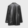 Blazer cu croială regular, cu aspect de piele Blazer cu croială regular, cu aspect de piele