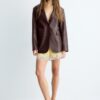 Blazer din imitație de piele