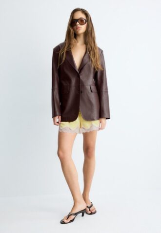 Blazer din imitație de piele