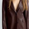 Blazer din imitație de piele