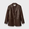 Blazer din imitație de piele