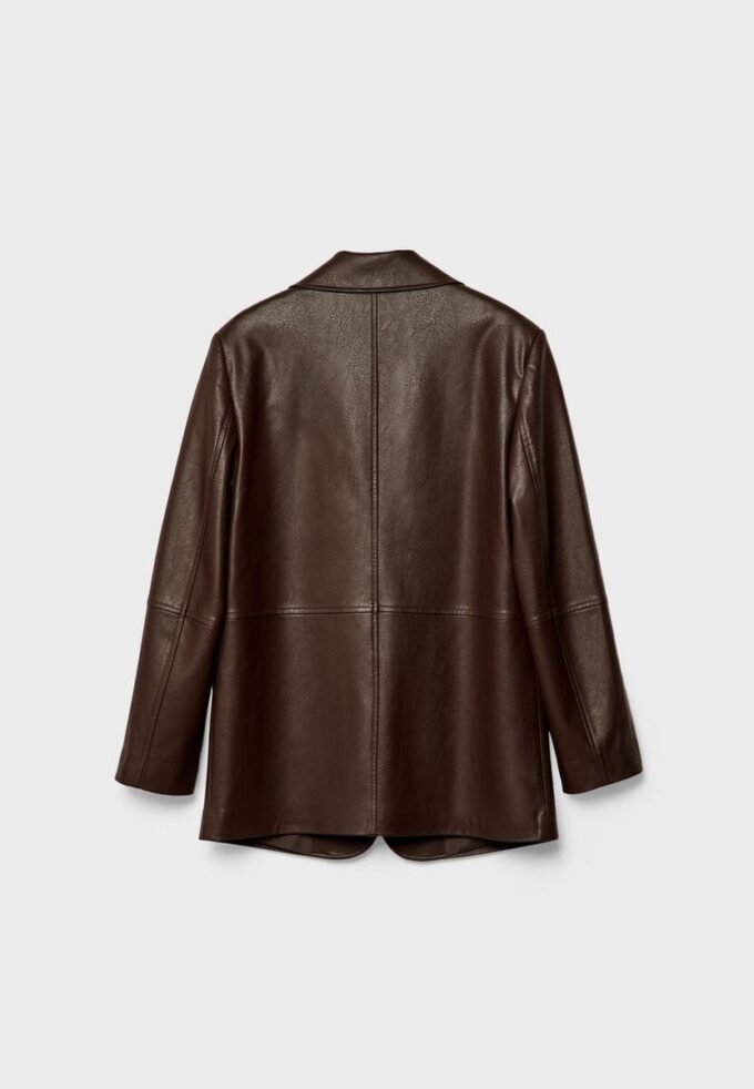 Blazer din imitație de piele