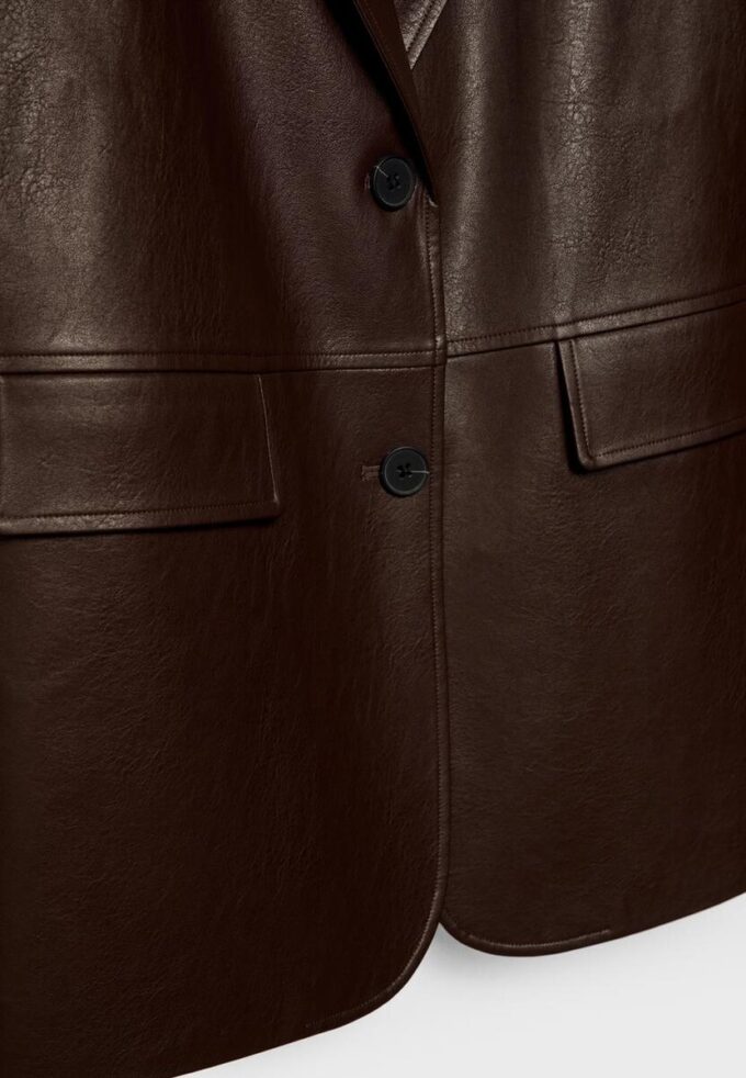 Blazer din imitație de piele