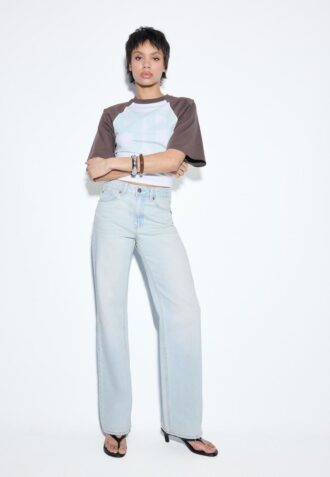 Blugi D92 cu croi drept și Wide Leg
