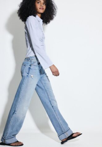 Blugi D92 cu croi drept și Wide Leg