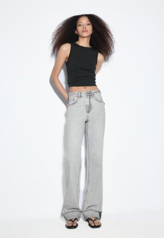 Blugi D92 cu croi drept și Wide Leg