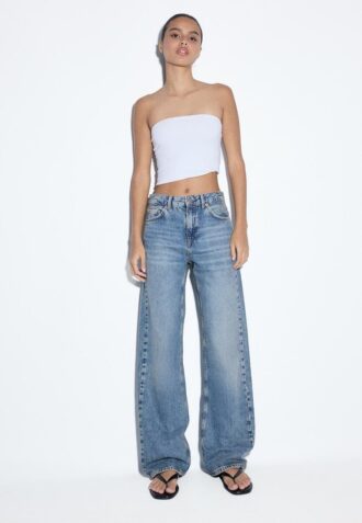 Blugi D92 cu croi drept și Wide Leg