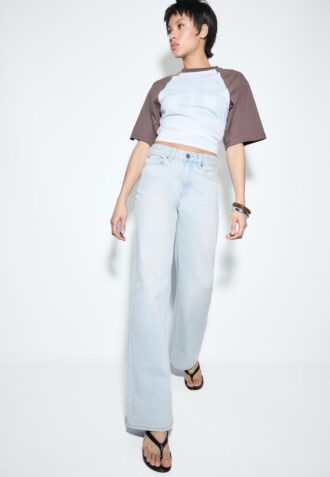 Blugi D92 cu croi drept și Wide Leg