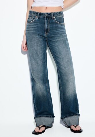 Blugi D92 cu croi drept și Wide Leg
