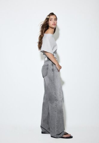 Blugi D92 cu croi drept și Wide Leg