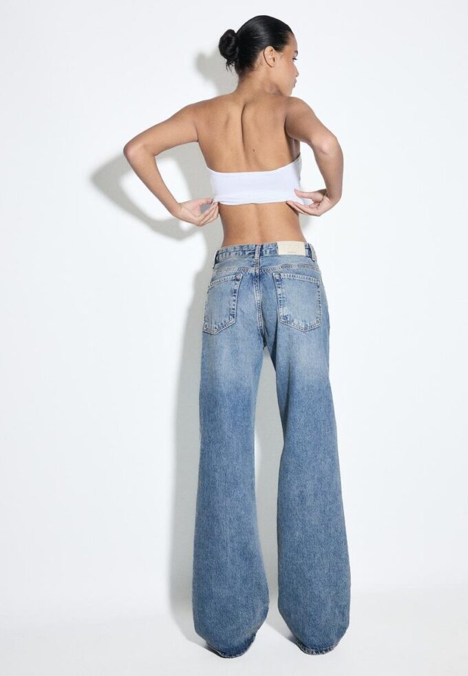Blugi D92 cu croi drept și Wide Leg