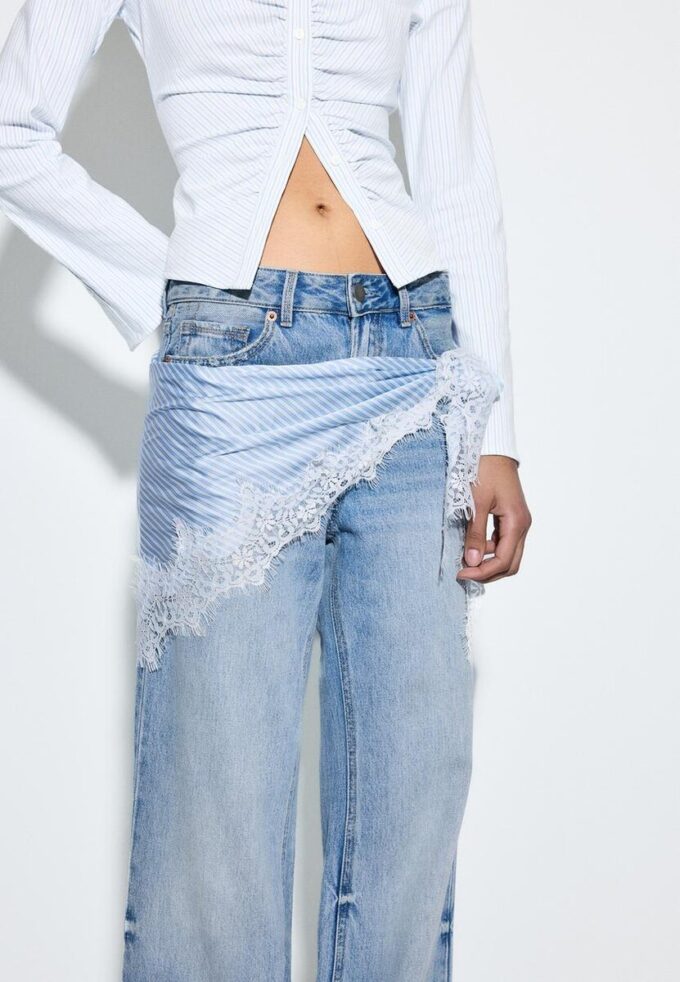 Blugi D92 cu croi drept și Wide Leg Blugi D92 cu croi drept și Wide Leg