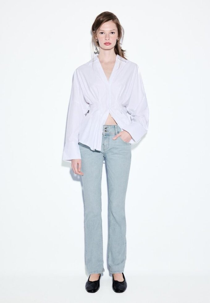 Blugi slim fit cu talie joasă Blugi slim fit cu talie joasă