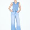 Bluză ajustată din denim