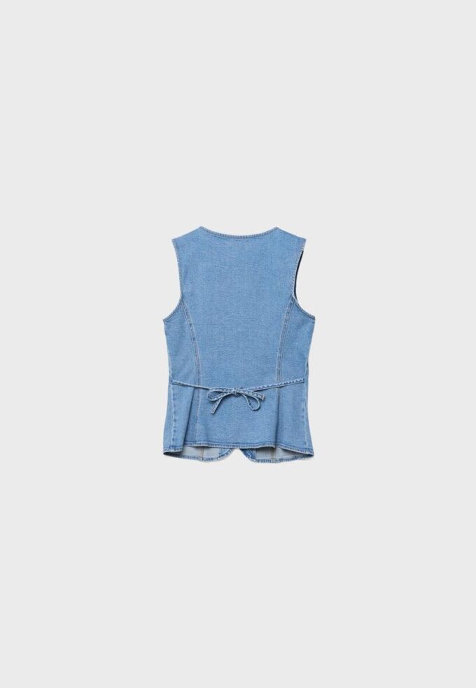 Bluză ajustată din denim