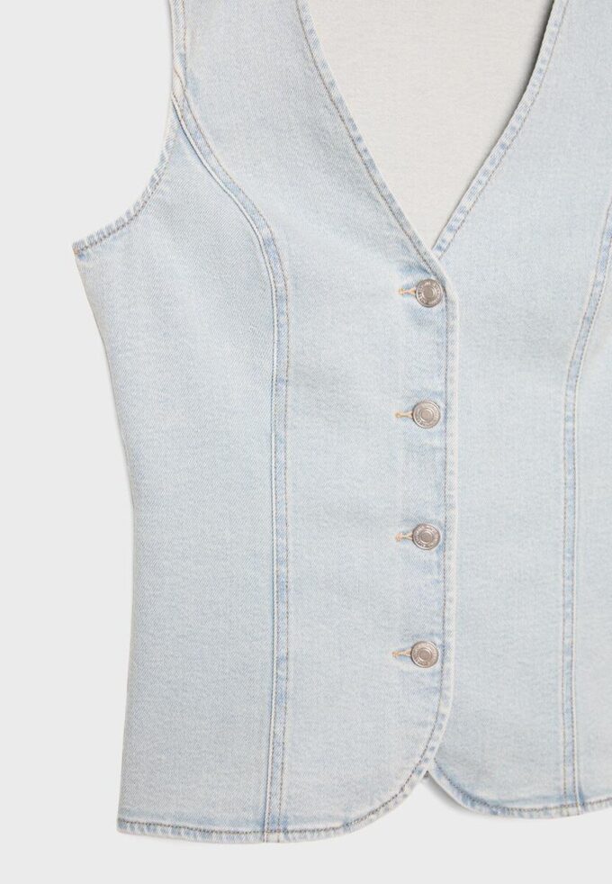 Bluză ajustată din denim Bluză ajustată din denim