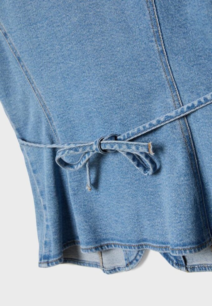 Bluză ajustată din denim