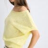 Bluză cu guler barcă din tricot rustic