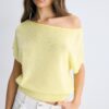 Bluză cu guler barcă din tricot rustic