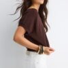 Bluză cu guler barcă din tricot rustic Bluză cu guler barcă din tricot rustic