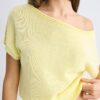 Bluză cu guler barcă din tricot rustic