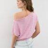 Bluză cu guler barcă din tricot rustic Bluză cu guler barcă din tricot rustic