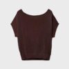 Bluză cu guler barcă din tricot rustic Bluză cu guler barcă din tricot rustic
