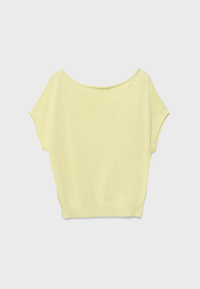 Bluză cu guler barcă din tricot rustic