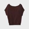 Bluză cu guler barcă din tricot rustic Bluză cu guler barcă din tricot rustic