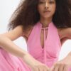 Bluză cu guler halter și nasturi în stil qipao Bluză cu guler halter și nasturi în stil qipao