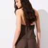 Bluză cu guler halter și nasturi în stil qipao Bluză cu guler halter și nasturi în stil qipao