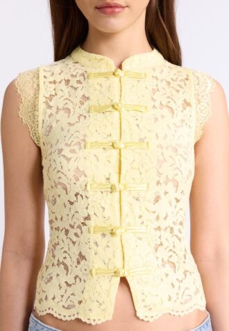 Bluză din dantelă în stil Qipao