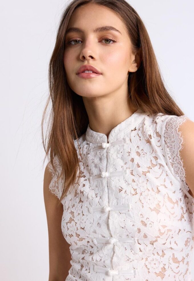 Bluză din dantelă în stil Qipao Bluză din dantelă în stil Qipao