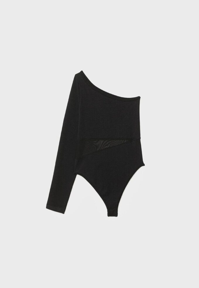 Body asimetric cu detalii transparente Body asimetric cu detalii transparente