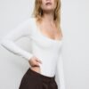 Body din poliamidă cu decolteu pătrat Body din poliamidă cu decolteu pătrat
