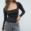 Body din poliamidă cu decolteu pătrat Body din poliamidă cu decolteu pătrat