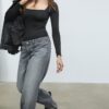 Body din poliamidă cu decolteu pătrat Body din poliamidă cu decolteu pătrat