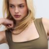 Body din poliamidă cu decolteu pătrat Body din poliamidă cu decolteu pătrat