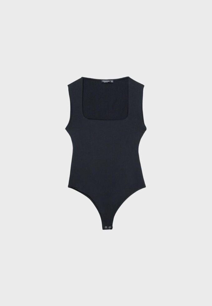 Body din poliamidă cu decolteu pătrat Body din poliamidă cu decolteu pătrat