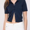 Cardigan din tricot cu guler în picioare și nasturi Cardigan din tricot cu guler în picioare și nasturi