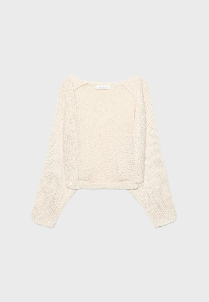 Cardigan din tricot cu mâneci liliac și cravată