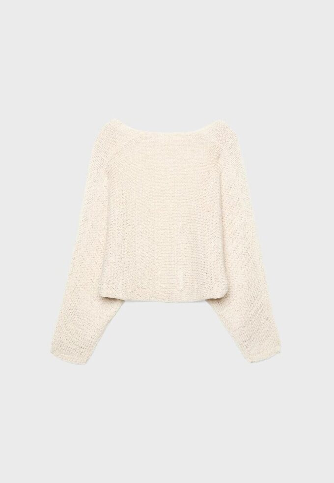 Cardigan din tricot cu mâneci liliac și cravată
