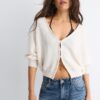 Cardigan din tricot cu mâneci lăzare Cardigan din tricot cu mâneci lăzare