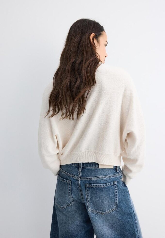 Cardigan din tricot cu mâneci lăzare Cardigan din tricot cu mâneci lăzare