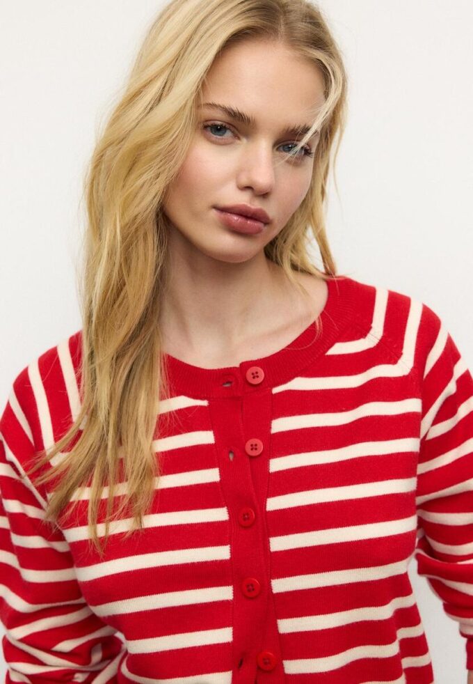 Cardigan din tricot cu nasturi și mâneci raglan