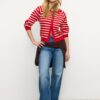 Cardigan din tricot cu nasturi și mâneci raglan