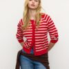 Cardigan din tricot cu nasturi și mâneci raglan