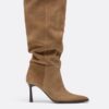 Cizme slouchy din piele cu toc stiletto